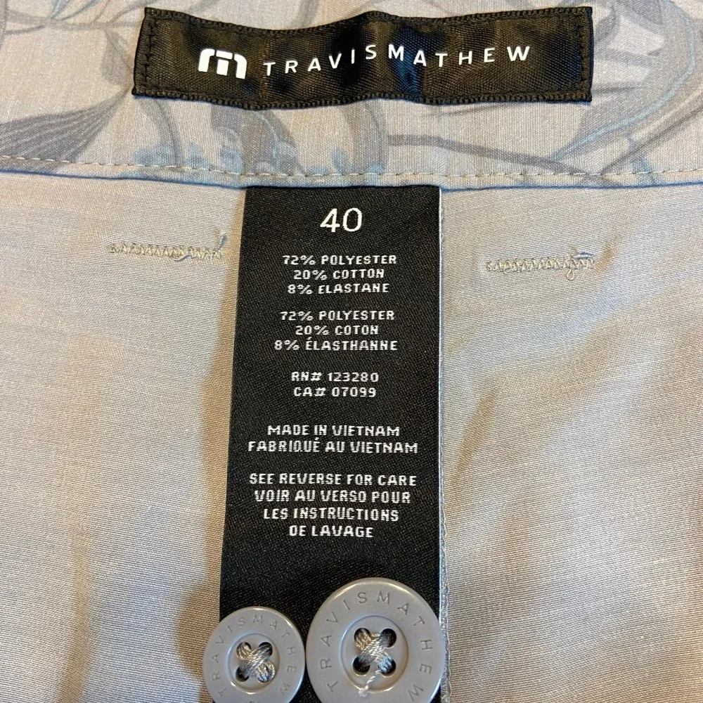 Travis Mathew Men's Coastal Canyon Palm‎ Leaf Print Golf Shorts Size 40 New